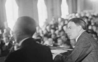 John D. Rockefeller, Jr. testifying to the 1915 Industrial Relations Commission about labor strife at the Rockefeller-owned Colorado Fuel and Iron Company.